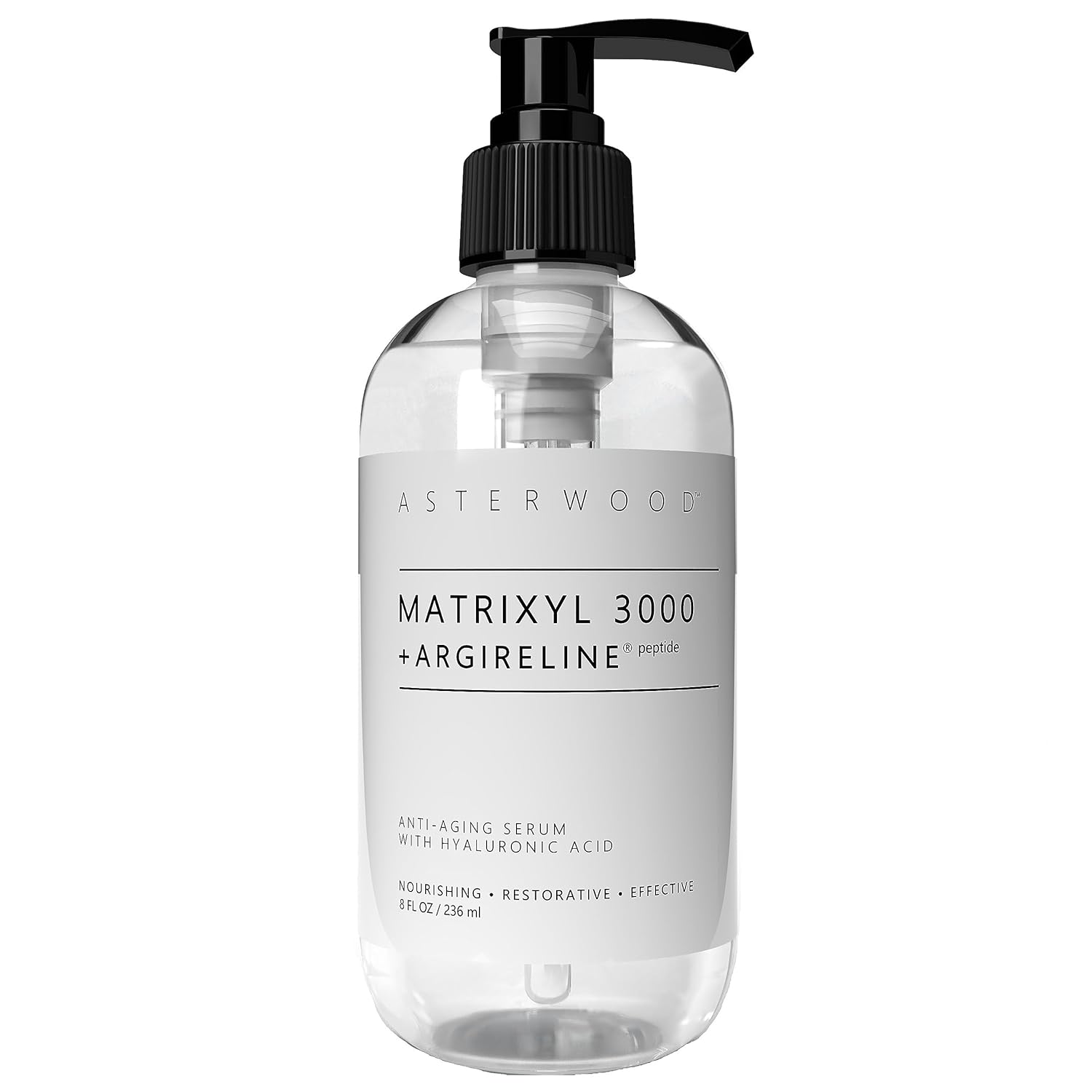 ASTERWOOD NATURALS Matrixyl 3000 + Argireline + Hyaluronic Acid Organic Serum for Face; Anti-Aging Face Serum, Anti-Wrinkle Serum, Facial Skin Serum Skin Care Products, 237ml/8 oz