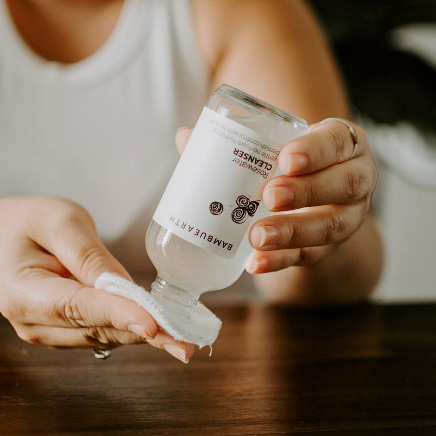 BambuEarth Rosewater Vegan Cleanser with Organic Ingredients - Helps Hydrate, Balance  Soothe - Non-Foaming Cleanser with Rosewater to Support Skins Barrier - Alcohol-Free Cleanser