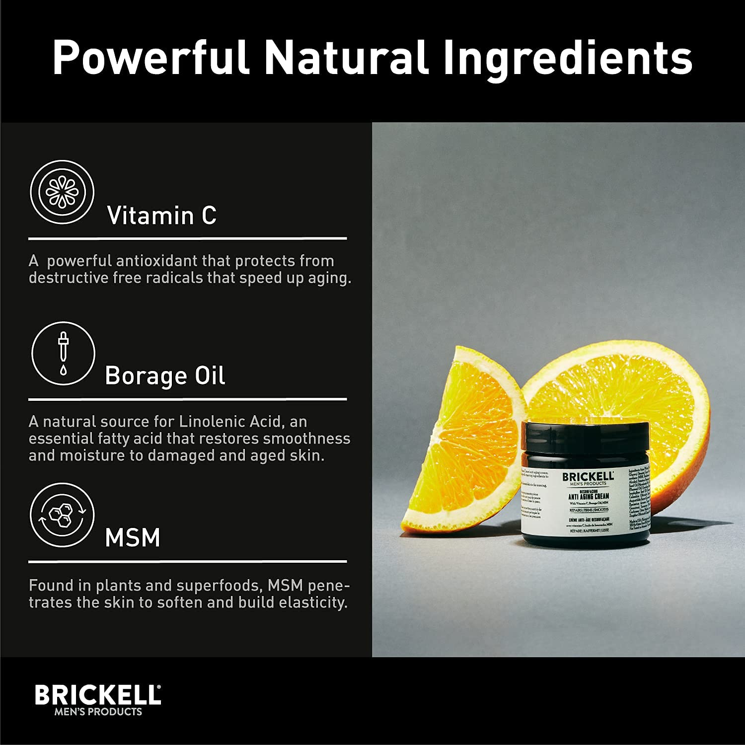 Brickell Mens Products Resurfacing Anti-Aging Face Cream For Men, Natural and Organic Face Moisturizer, Vitamin C Cream For Wrinkles, 2 Ounce, Scented