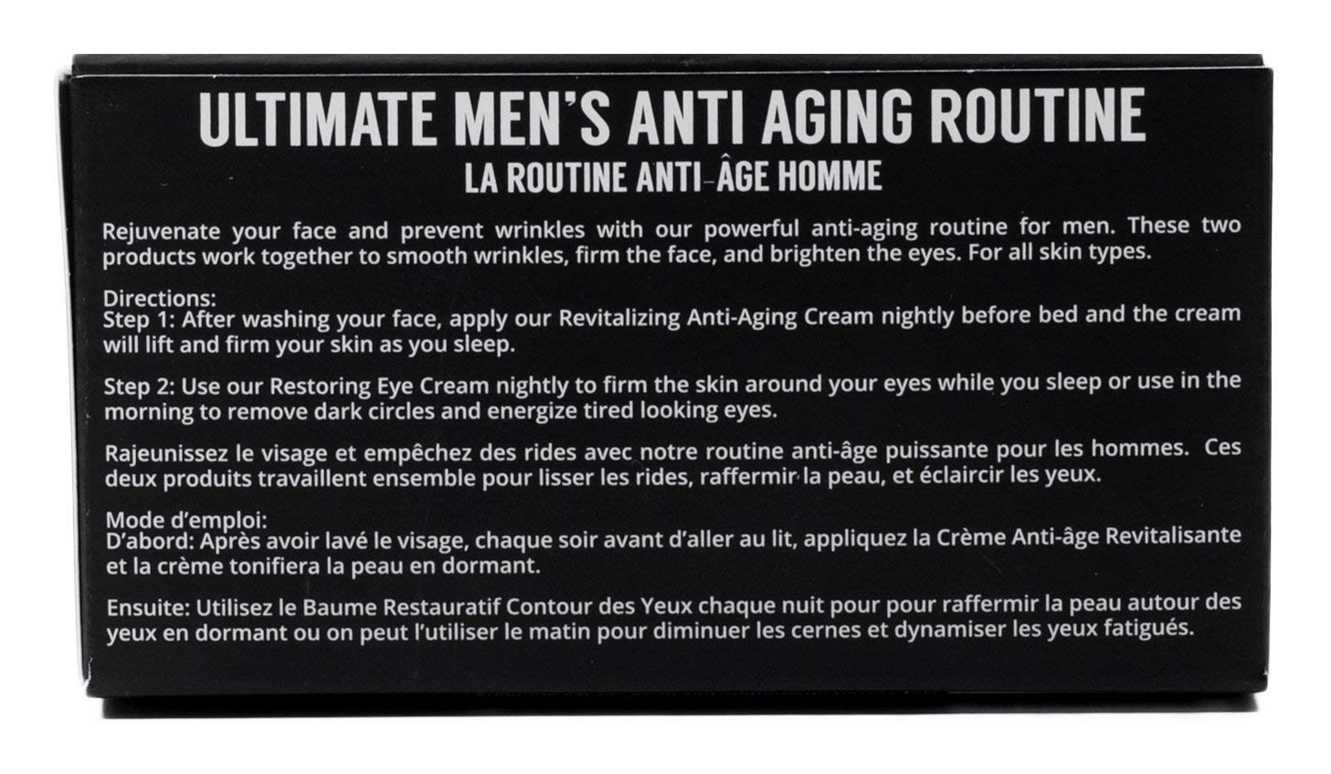 Brickell Mens Ultimate Anti-Aging Routine, Anti-Wrinkle, Night Face Cream and Eye Cream to Reduce Puffiness, Wrinkles, Dark Circles, Under Eye Bags, Natural and Organic, Unscented