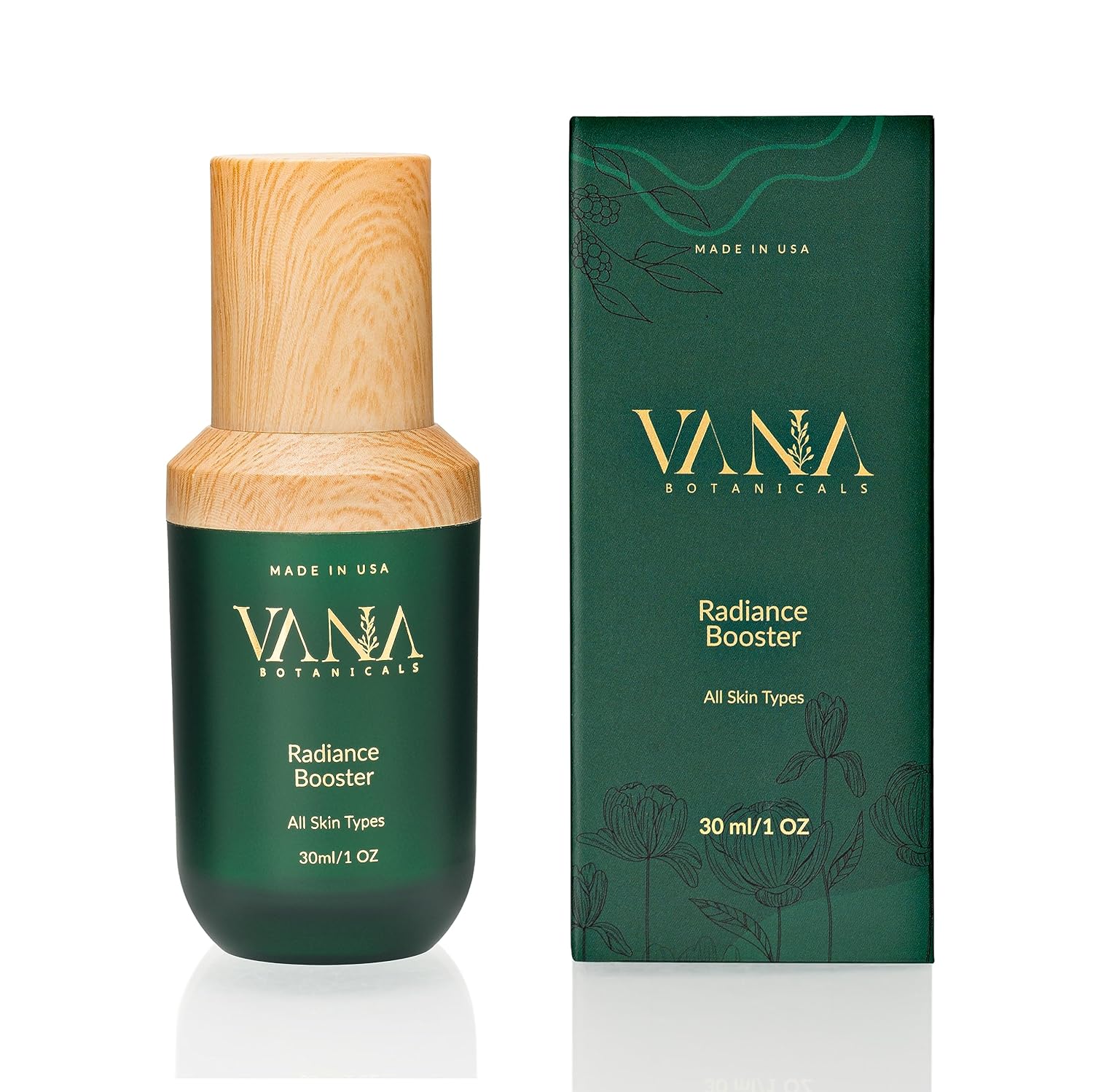 Vana Botanicals Radiance Booster Serum - Vegan, GMO-Free, Cruelty-Free, Skin Brightening, Sun Damage Repair, Blemish Lightening, Suitable for All Skin Types - Organic Skin Care Product​